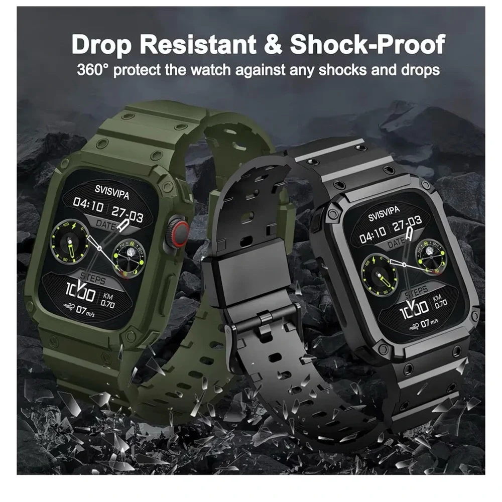 Rugged Smartwatch bands - Black and Green